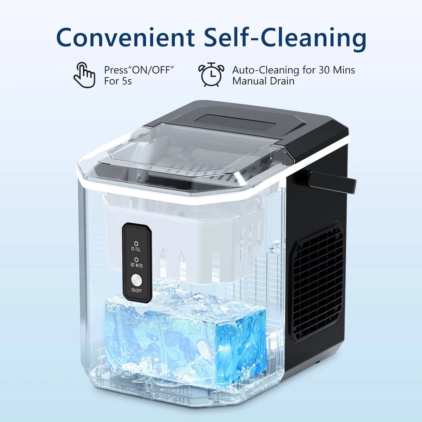 Get trendy with SIMZLIFE Ice Maker Countertop , 26.5 Lbs/24H, 9 Cubes in 6 Mins,Self-Cleaning, Portable Ice Maker with Handle for Home,Black - available at Hot Trends Online. Shop Now!