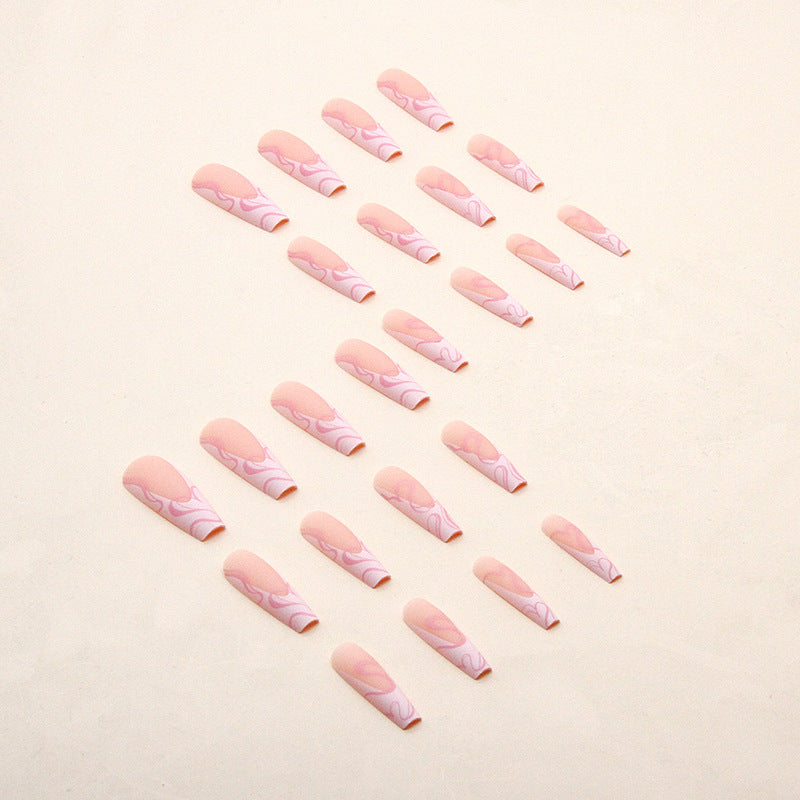 Get trendy with Heart-design French Tip Ballerina Press-on Nails - Nails available at Hot Trends Online. Shop Now!