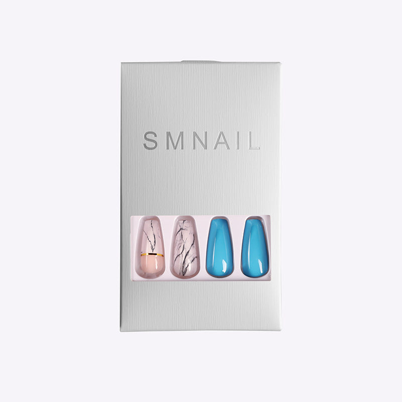 Get trendy with Marble Accented Ballerina Press-on Nails - Nails available at Hot Trends Online. Shop Now!