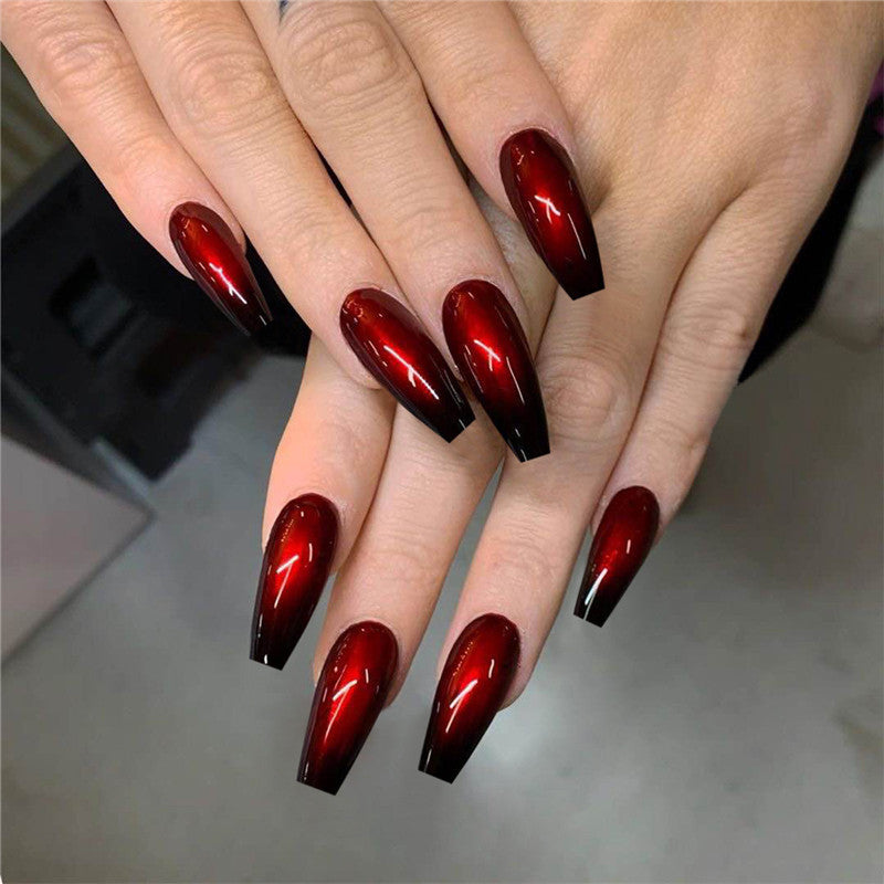 Get trendy with Red And Black Gradient Long Ballerina Press-on Nails - Nails available at Hot Trends Online. Shop Now!