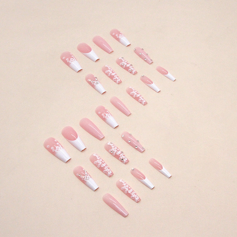 Get trendy with Floral Ballerina French Tip Press-on Nails - Nails available at Hot Trends Online. Shop Now!