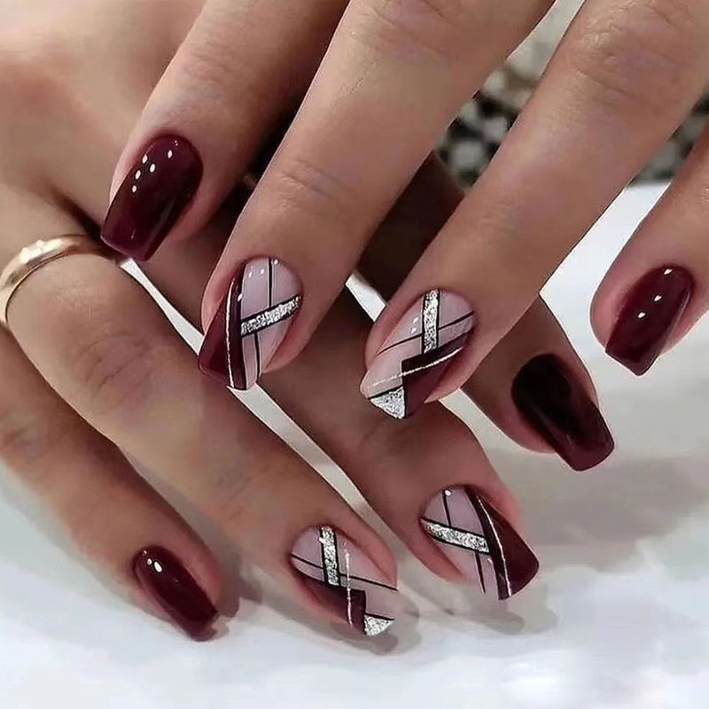 Get trendy with Short Plaid Press-on Nails - Nails available at Hot Trends Online. Shop Now!