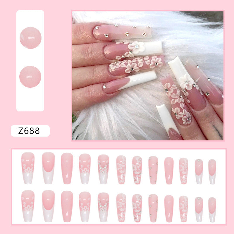 Get trendy with Floral Ballerina French Tip Press-on Nails - Nails available at Hot Trends Online. Shop Now!