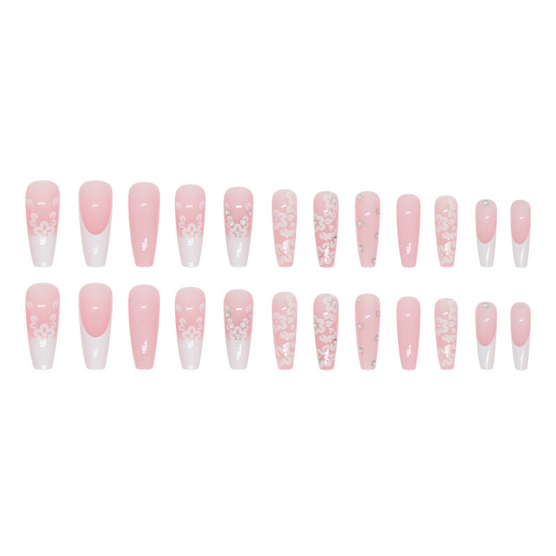 Get trendy with Floral Ballerina French Tip Press-on Nails - Nails available at Hot Trends Online. Shop Now!