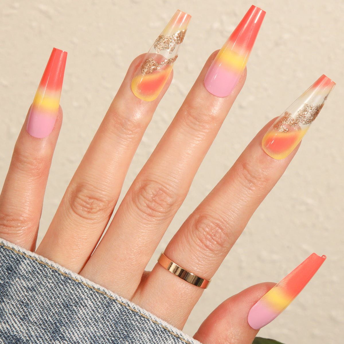 Get trendy with Sunset Gradient Press-on Nails - Nails available at Hot Trends Online. Shop Now!