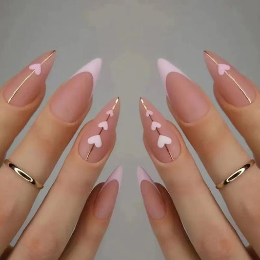 Get trendy with 3D Stiletto Hearts Fake Nails - Nails available at Hot Trends Online. Shop Now!