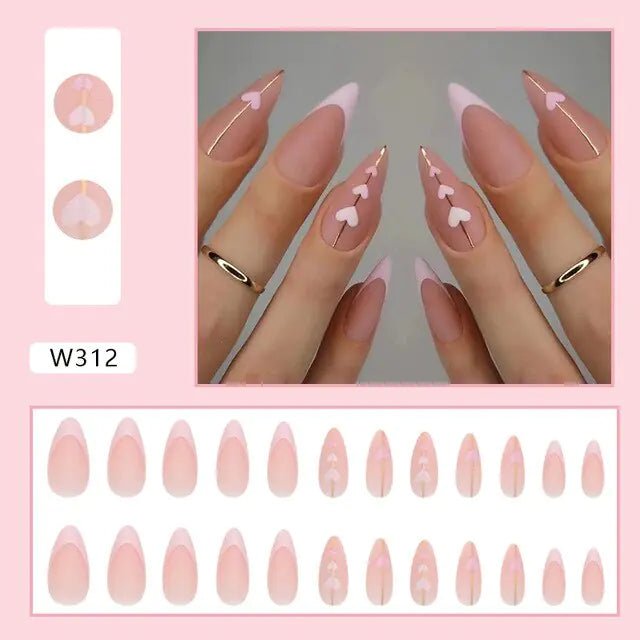Get trendy with 3D Stiletto Hearts Fake Nails - Nails available at Hot Trends Online. Shop Now!