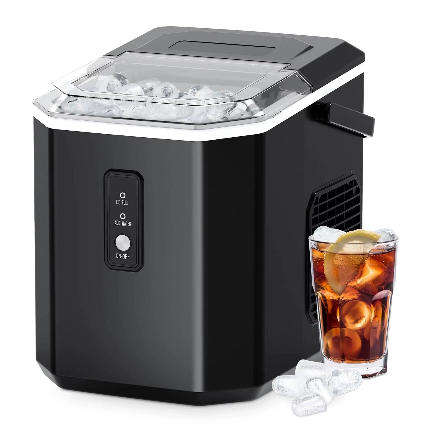 Get trendy with SIMZLIFE Ice Maker Countertop , 26.5 Lbs/24H, 9 Cubes in 6 Mins,Self-Cleaning, Portable Ice Maker with Handle for Home,Black - available at Hot Trends Online. Shop Now!