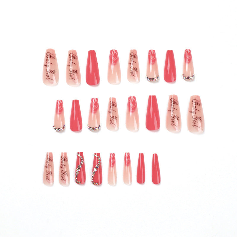 Get trendy with Long Pink Rhinestone Press-on Nails - Nails available at Hot Trends Online. Shop Now!