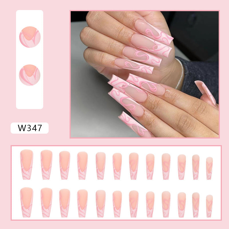 Get trendy with Heart-design French Tip Ballerina Press-on Nails - Nails available at Hot Trends Online. Shop Now!