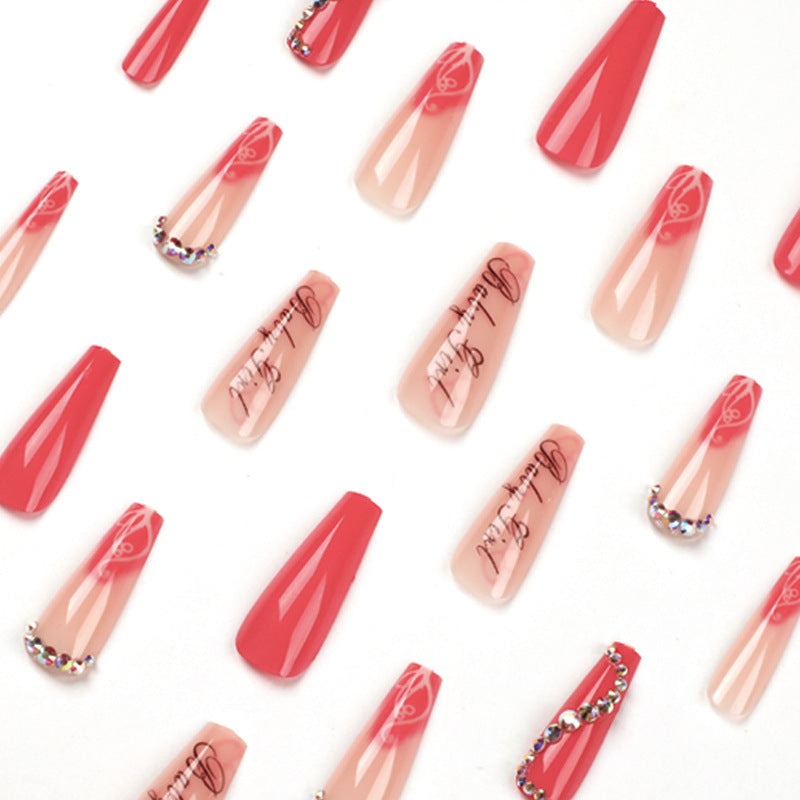 Get trendy with Long Pink Rhinestone Press-on Nails - Nails available at Hot Trends Online. Shop Now!