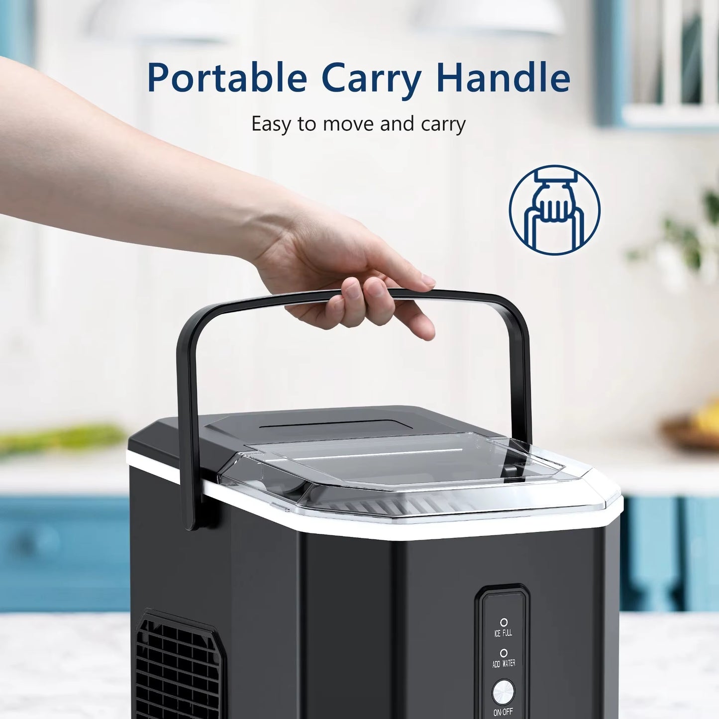 Get trendy with SIMZLIFE Ice Maker Countertop , 26.5 Lbs/24H, 9 Cubes in 6 Mins,Self-Cleaning, Portable Ice Maker with Handle for Home,Black - available at Hot Trends Online. Shop Now!