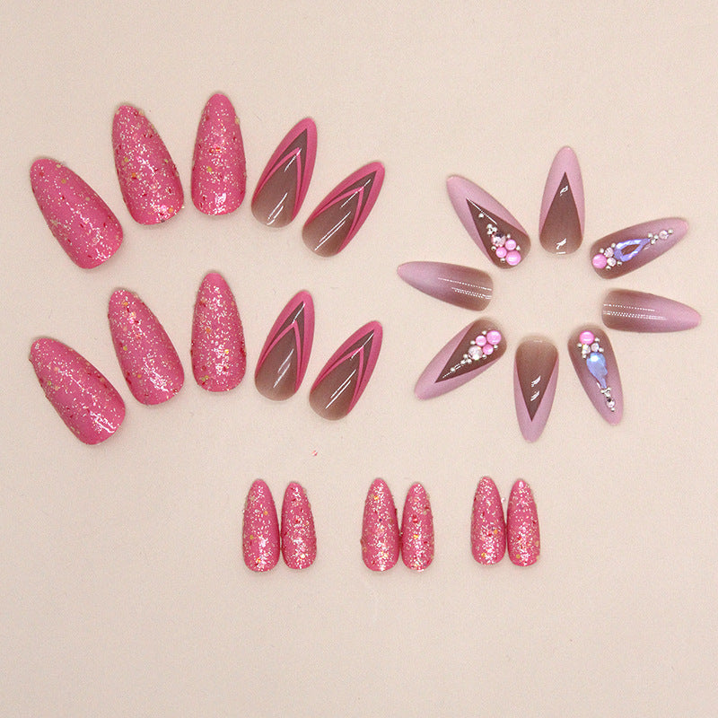 Get trendy with Pink Almond Shaped Press-on Nails - Nails available at Hot Trends Online. Shop Now!