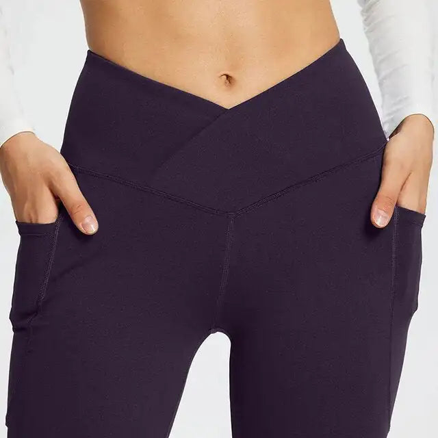 Get trendy with Yoga Flare Leggings with Side Pockets - Leggings available at Hot Trends Online. Shop Now!