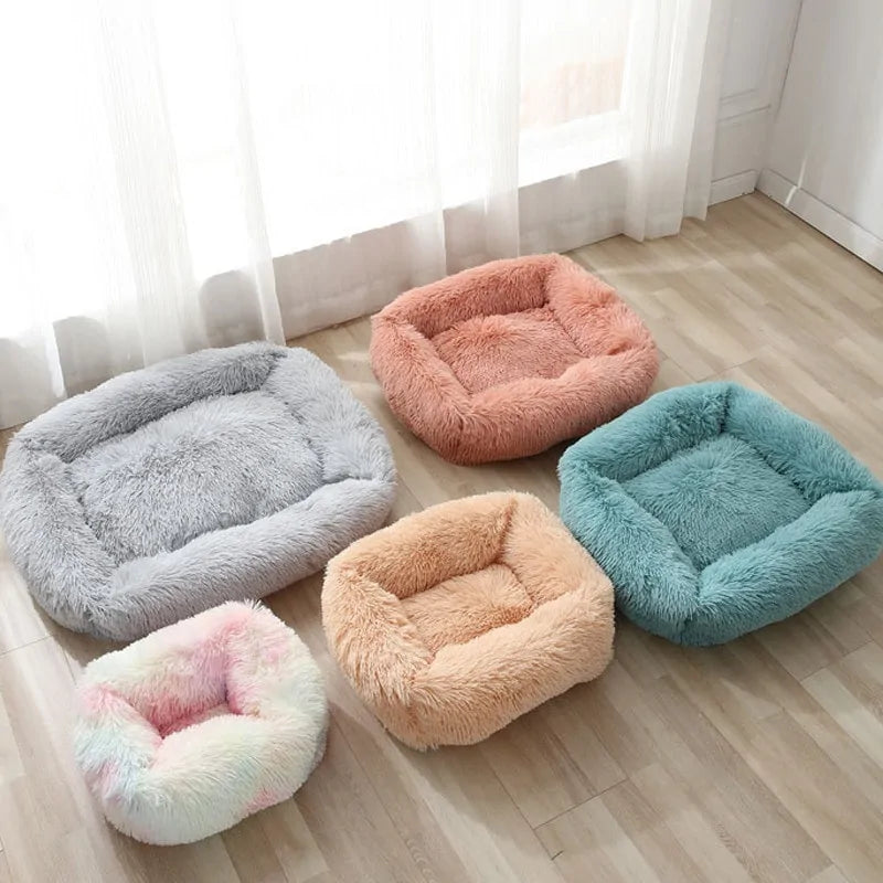 Get trendy with Plush Square Cat Bed: Warm Winter Pet Nest for Small Dogs and Cats - Pet Accessory available at Hot Trends Online. Shop Now!