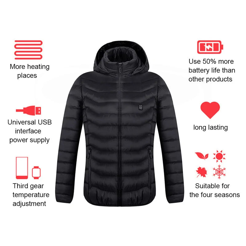 Get trendy with Men's Fleece Waterproof Winter Heated Jacket - Clothing available at Hot Trends Online. Shop Now!