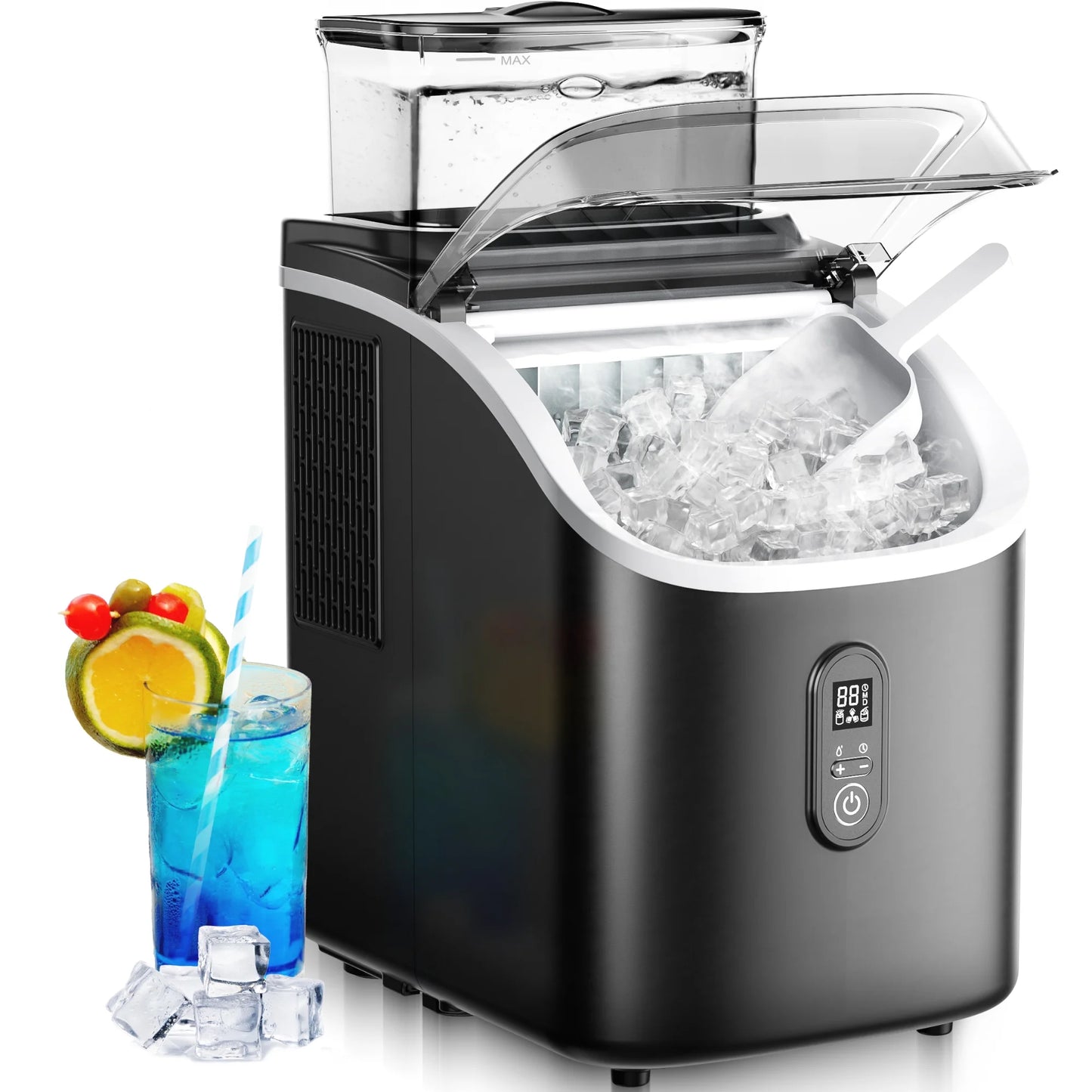 Get trendy with 34.5 Lbs Cube Countertop Ice Maker with External Water Tank, 16Pcs /13 Mins, Auto-Cleaning - available at Hot Trends Online. Shop Now!