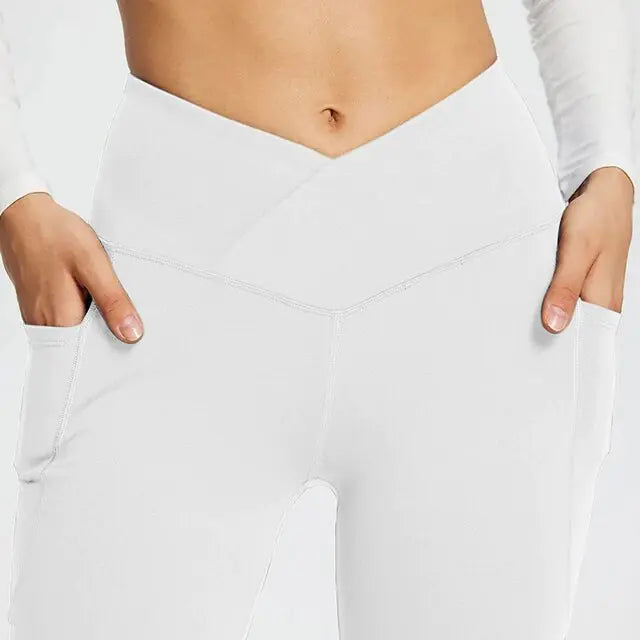 Get trendy with Yoga Flare Leggings with Side Pockets - Leggings available at Hot Trends Online. Shop Now!