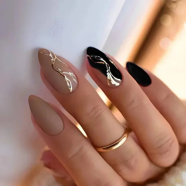 Get trendy with Multi-design Almond Press-on Nails - Nails available at Hot Trends Online. Shop Now!