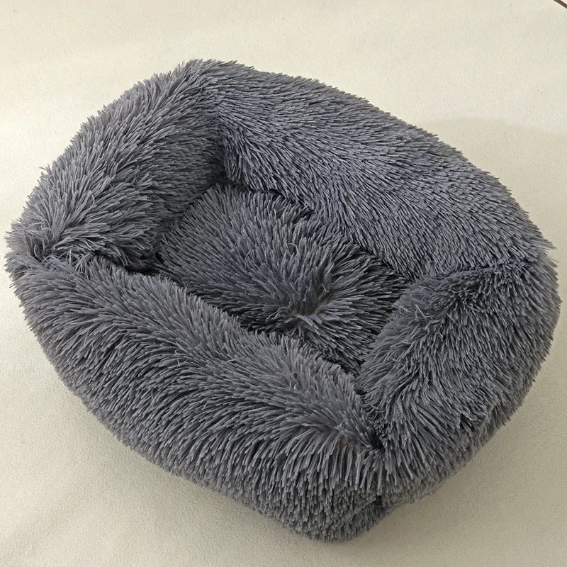 Get trendy with Plush Square Cat Bed: Warm Winter Pet Nest for Small Dogs and Cats - Pet Accessory available at Hot Trends Online. Shop Now!