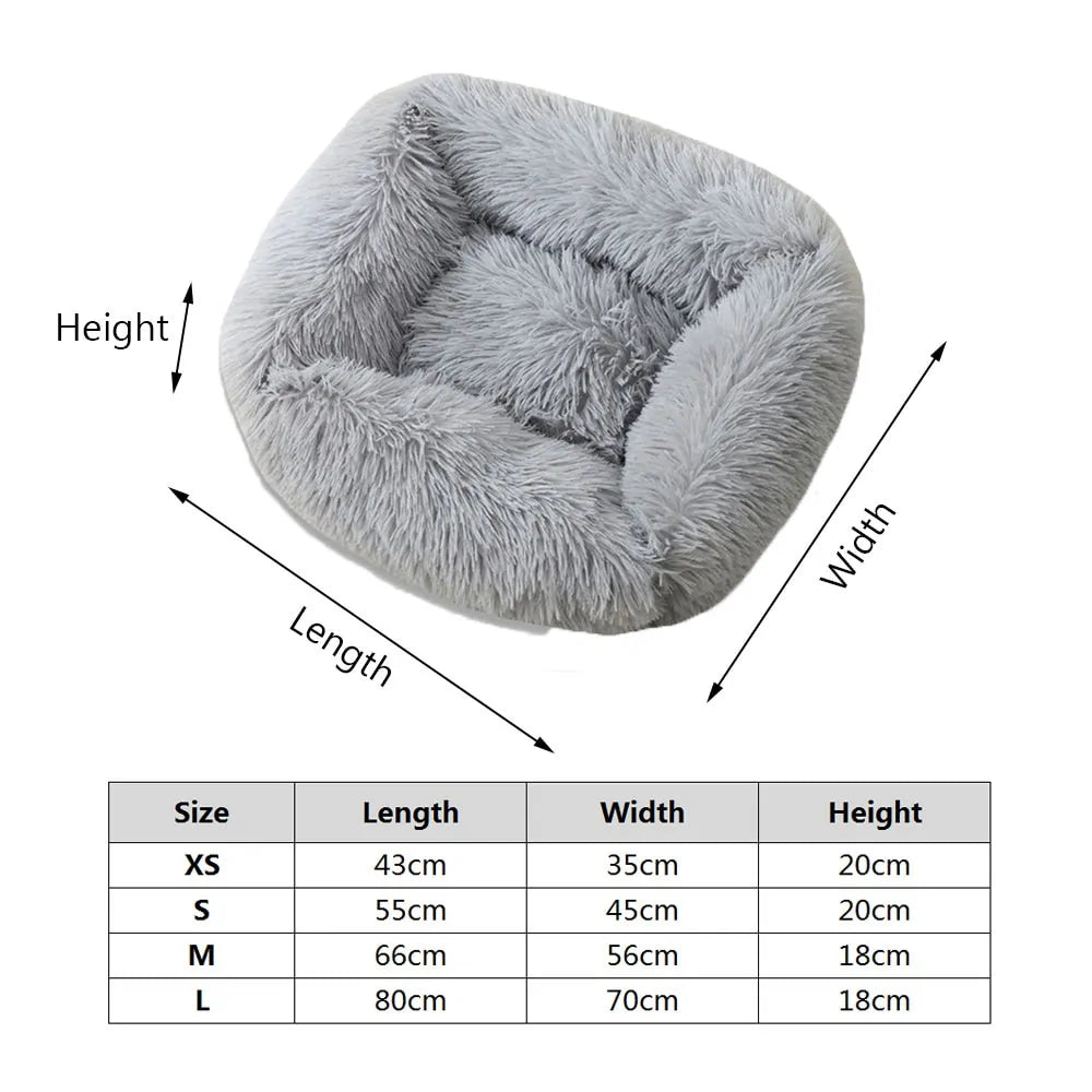 Get trendy with Plush Square Cat Bed: Warm Winter Pet Nest for Small Dogs and Cats - Pet Accessory available at Hot Trends Online. Shop Now!