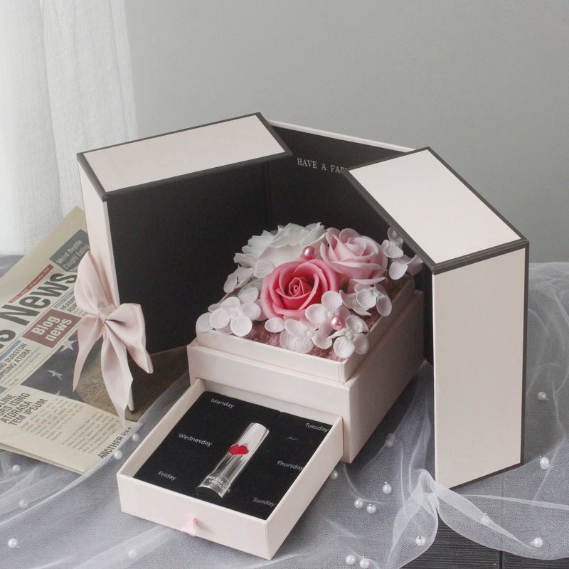 Double Door Rose Gift Jewelry Box