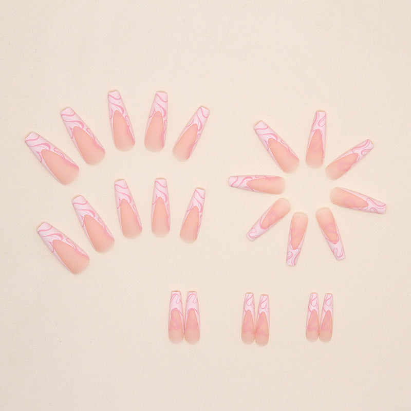 Get trendy with Heart-design French Tip Ballerina Press-on Nails - Nails available at Hot Trends Online. Shop Now!