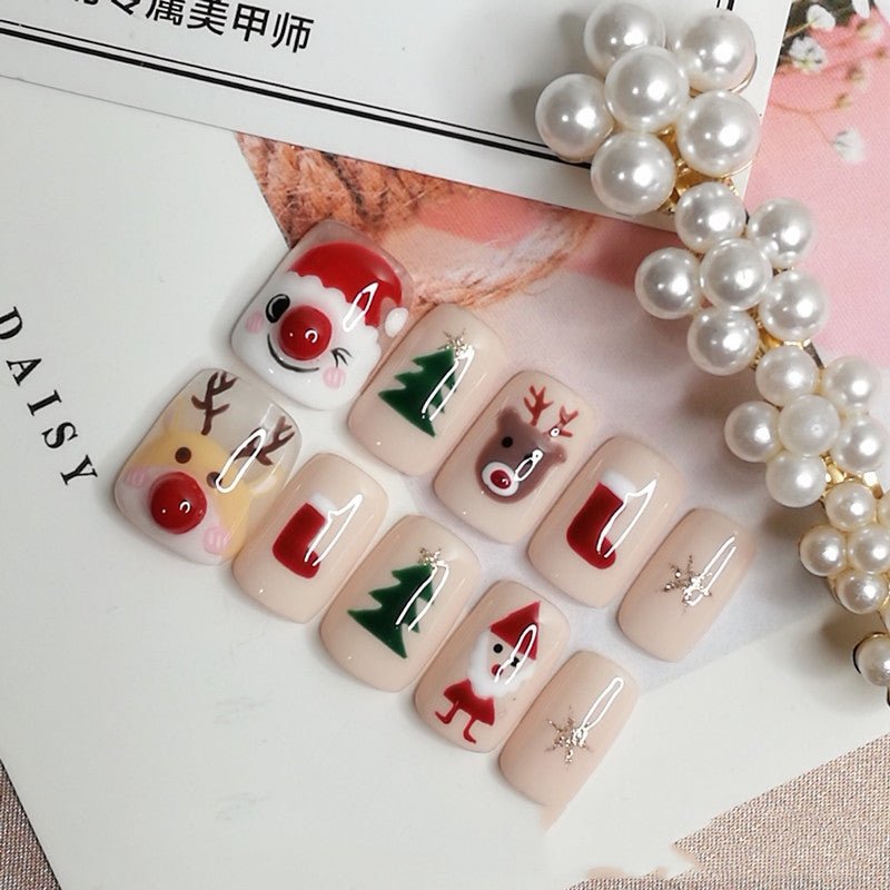 Get trendy with Christmas Themed Press-on Nails - Nails available at Hot Trends Online. Shop Now!
