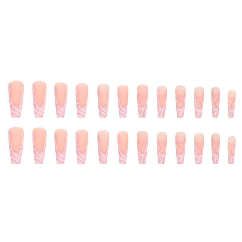 Get trendy with Heart-design French Tip Ballerina Press-on Nails - Nails available at Hot Trends Online. Shop Now!