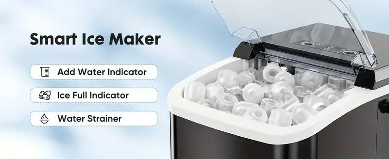 Get trendy with Dizzo Portable Countertop Ice Maker with Ice Scoop 9 Bullet Ice in 6 Mins - Kitchen Appliance available at Hot Trends Online. Shop Now!