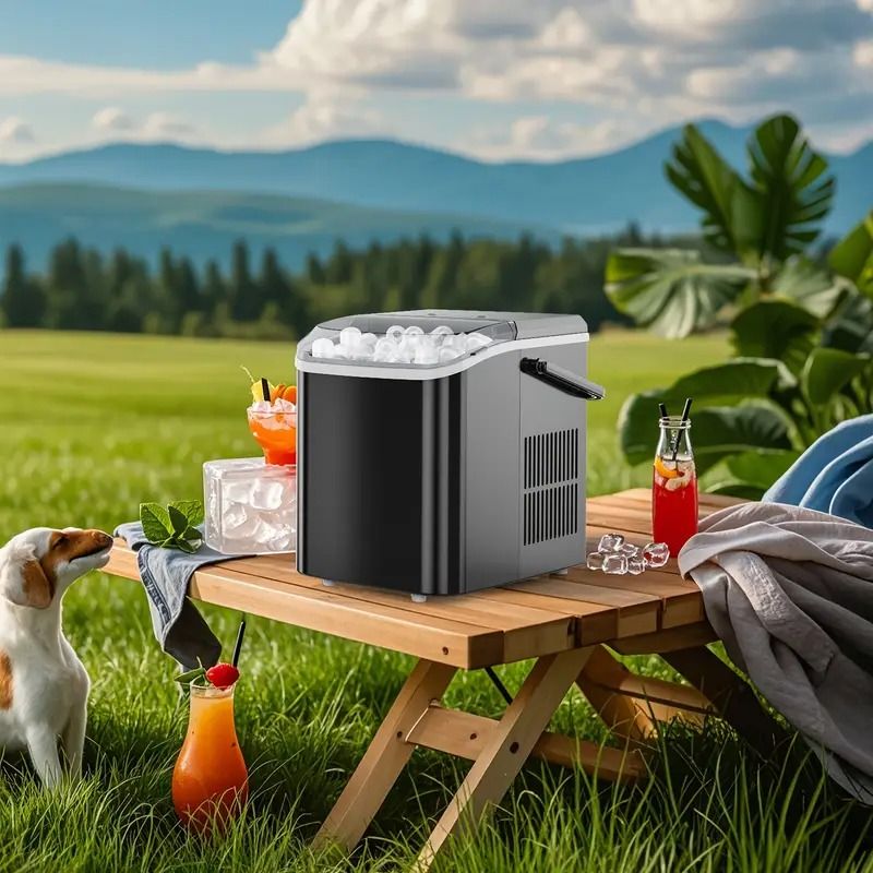 Get trendy with Dizzo Portable Countertop Ice Maker with Ice Scoop 9 Bullet Ice in 6 Mins - Kitchen Appliance available at Hot Trends Online. Shop Now!