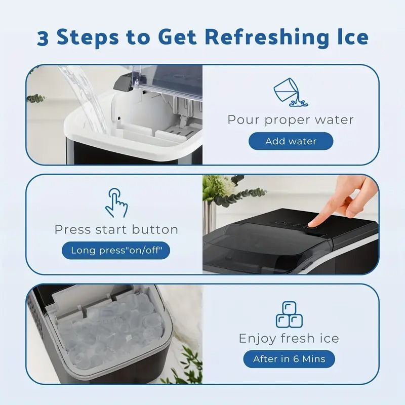 Get trendy with Dizzo Portable Countertop Ice Maker with Ice Scoop 9 Bullet Ice in 6 Mins - Kitchen Appliance available at Hot Trends Online. Shop Now!