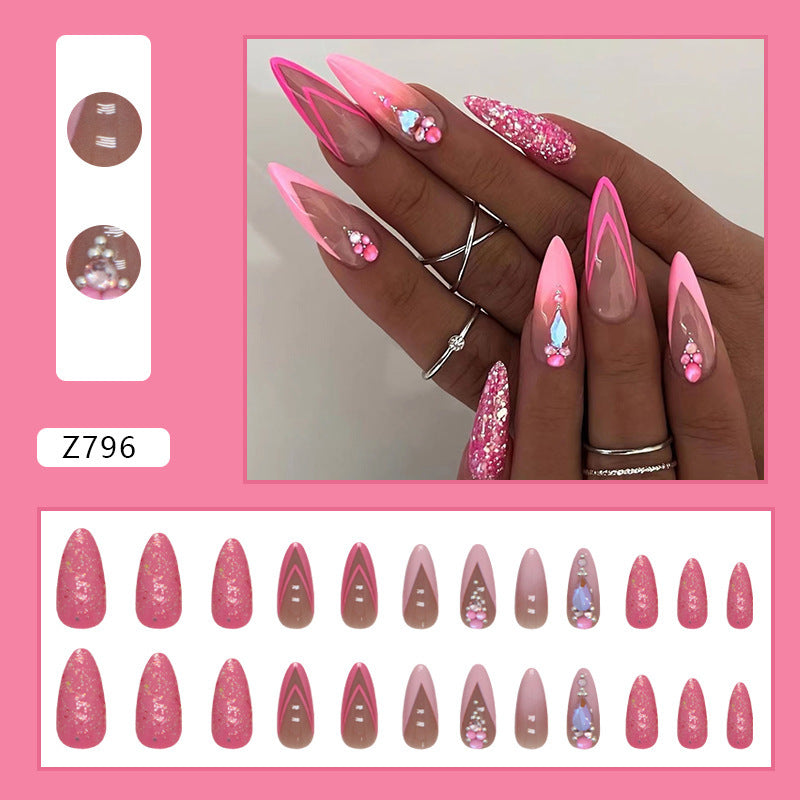Get trendy with Pink Almond Shaped Press-on Nails - Nails available at Hot Trends Online. Shop Now!