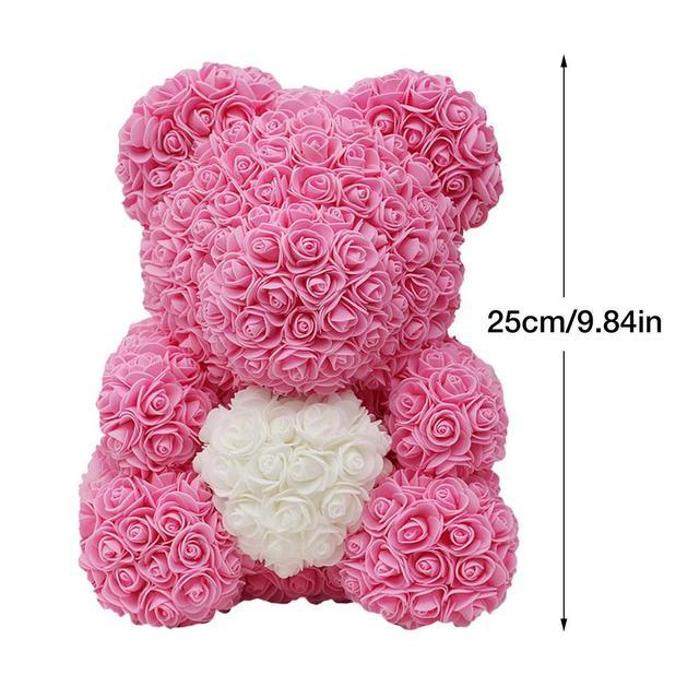 Get trendy with Valentine's Day Rose Flower Bear - Gift available at Hot Trends Online. Shop Now!