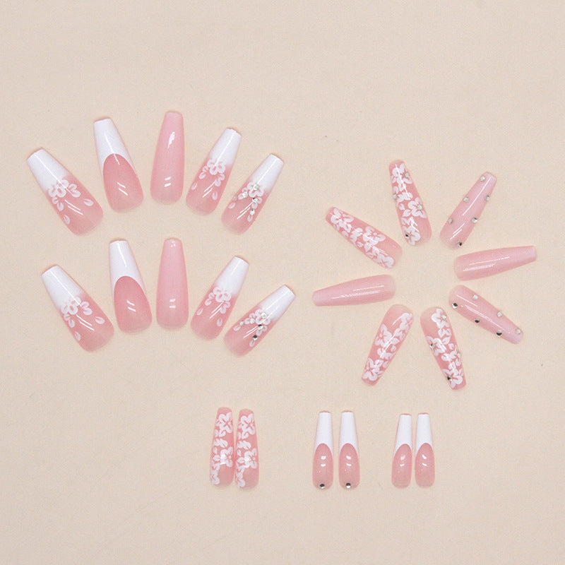 Get trendy with Floral Ballerina French Tip Press-on Nails - Nails available at Hot Trends Online. Shop Now!