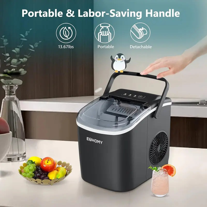 Get trendy with Portable Countertop Ice Cube Maker with Handle - Electronics available at Hot Trends Online. Shop Now!
