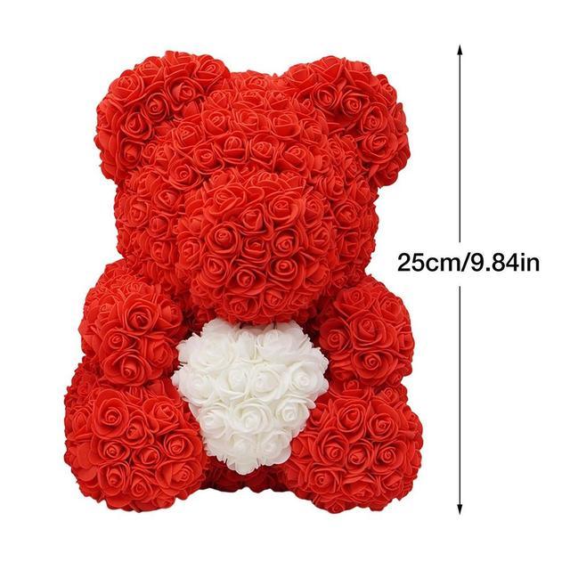 Get trendy with Valentine's Day Rose Flower Bear - Gift available at Hot Trends Online. Shop Now!