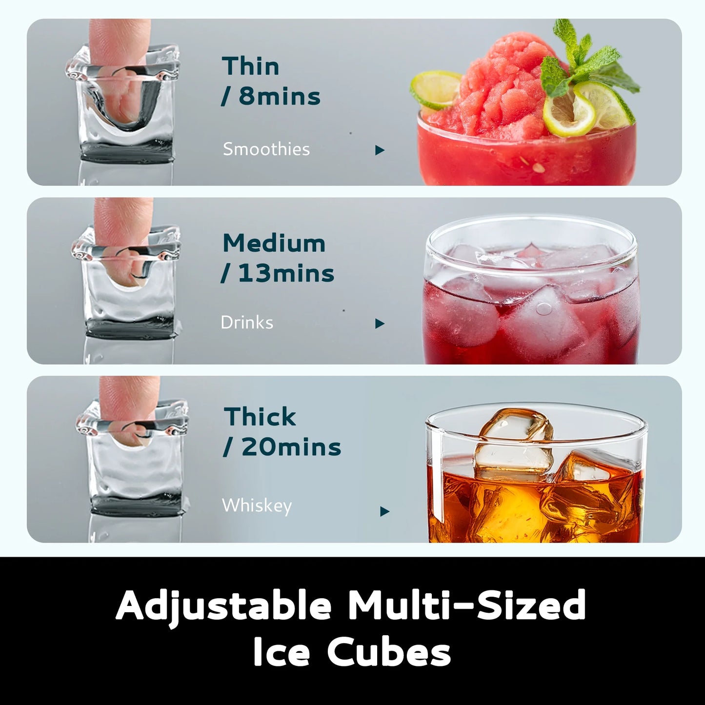 Get trendy with 34.5 Lbs Cube Countertop Ice Maker with External Water Tank, 16Pcs /13 Mins, Auto-Cleaning - available at Hot Trends Online. Shop Now!