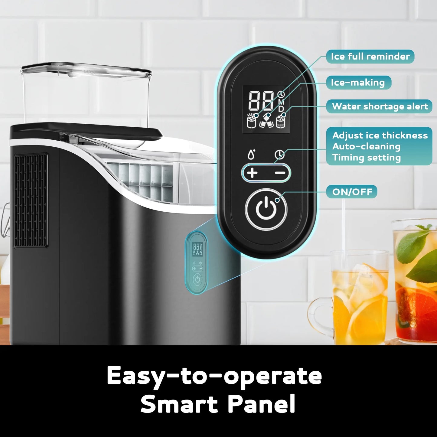 Get trendy with 34.5 Lbs Cube Countertop Ice Maker with External Water Tank, 16Pcs /13 Mins, Auto-Cleaning - available at Hot Trends Online. Shop Now!