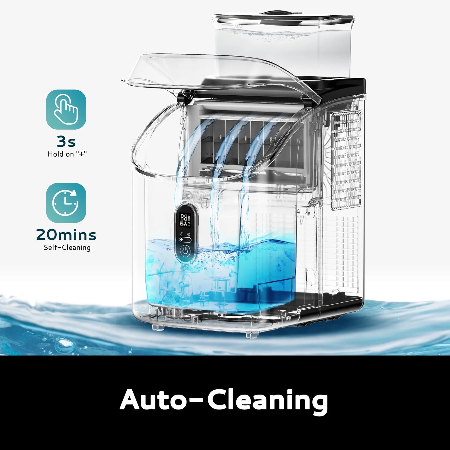 Get trendy with 34.5 Lbs Cube Countertop Ice Maker with External Water Tank, 16Pcs /13 Mins, Auto-Cleaning - available at Hot Trends Online. Shop Now!