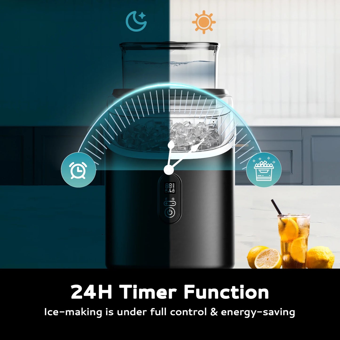 Get trendy with 34.5 Lbs Cube Countertop Ice Maker with External Water Tank, 16Pcs /13 Mins, Auto-Cleaning - available at Hot Trends Online. Shop Now!