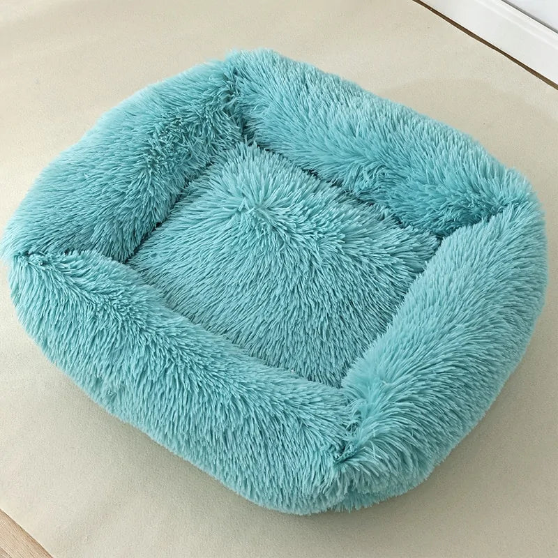 Get trendy with Plush Square Cat Bed: Warm Winter Pet Nest for Small Dogs and Cats - Pet Accessory available at Hot Trends Online. Shop Now!