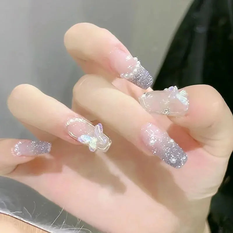 Get trendy with Pink Rhinestone Press-On Nails: Long and Stylish - Nails available at Hot Trends Online. Shop Now!