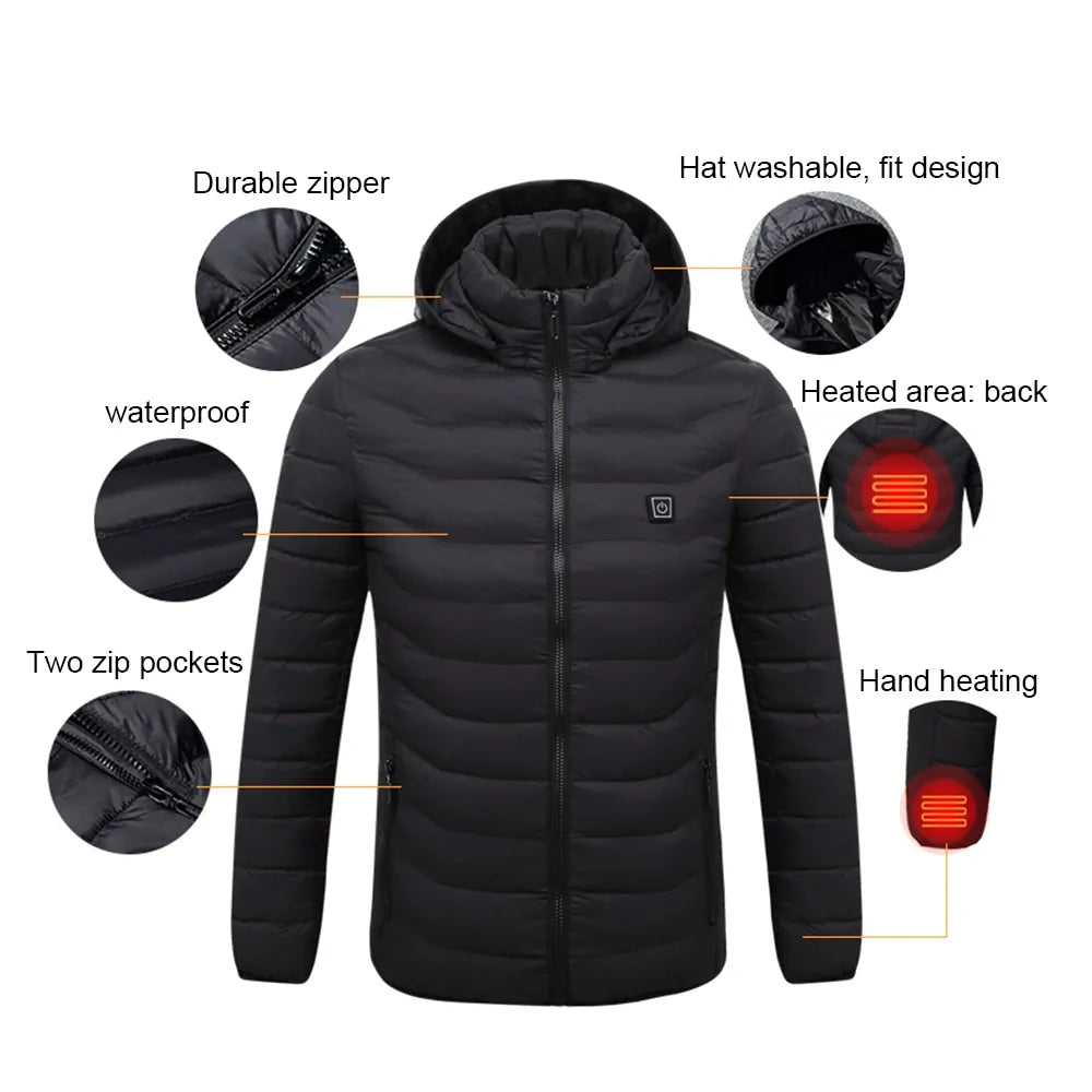 Get trendy with Men's Fleece Waterproof Winter Heated Jacket - Clothing available at Hot Trends Online. Shop Now!