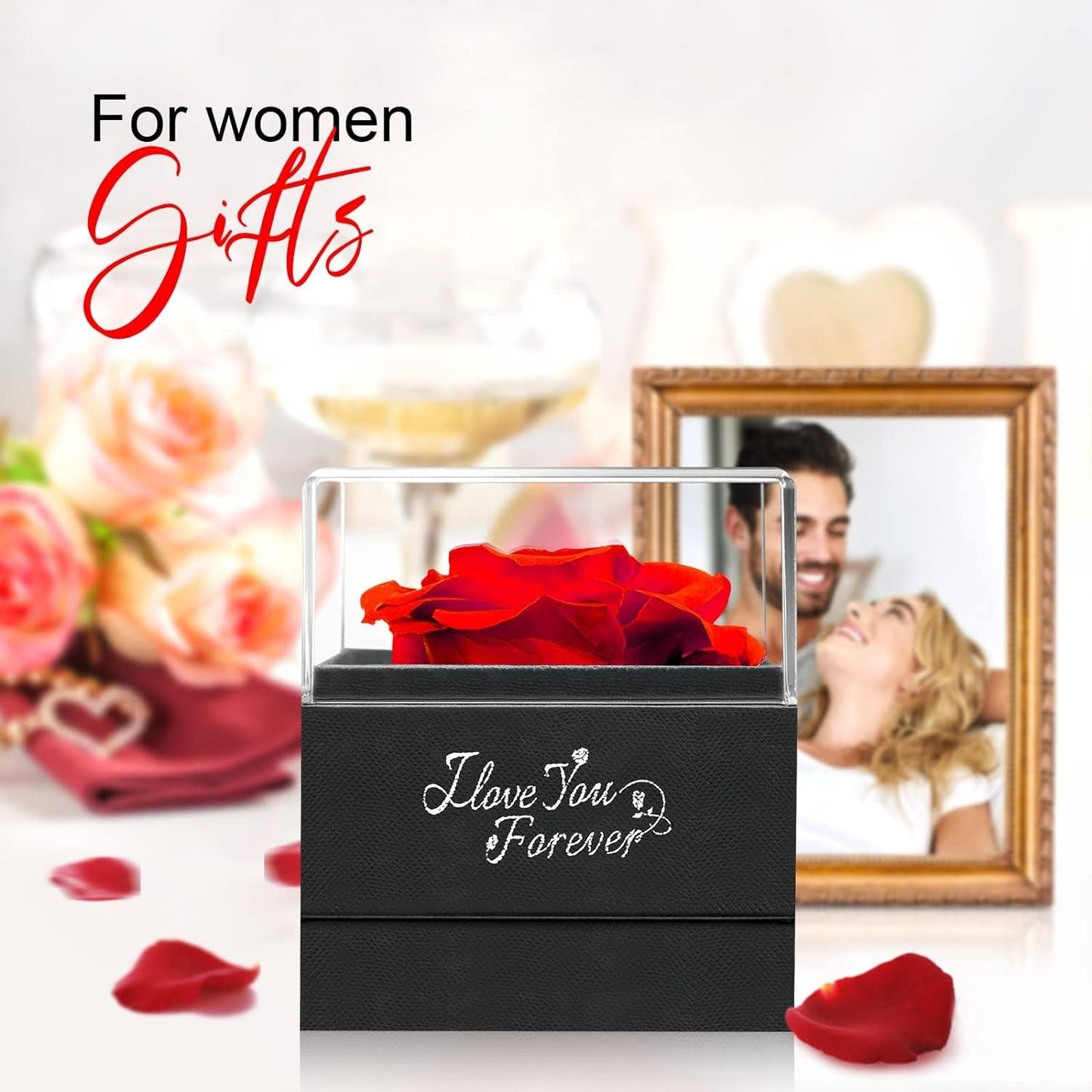 Get trendy with Preserved Real Rose with I Love You Necklace - Necklace available at Hot Trends Online. Shop Now!