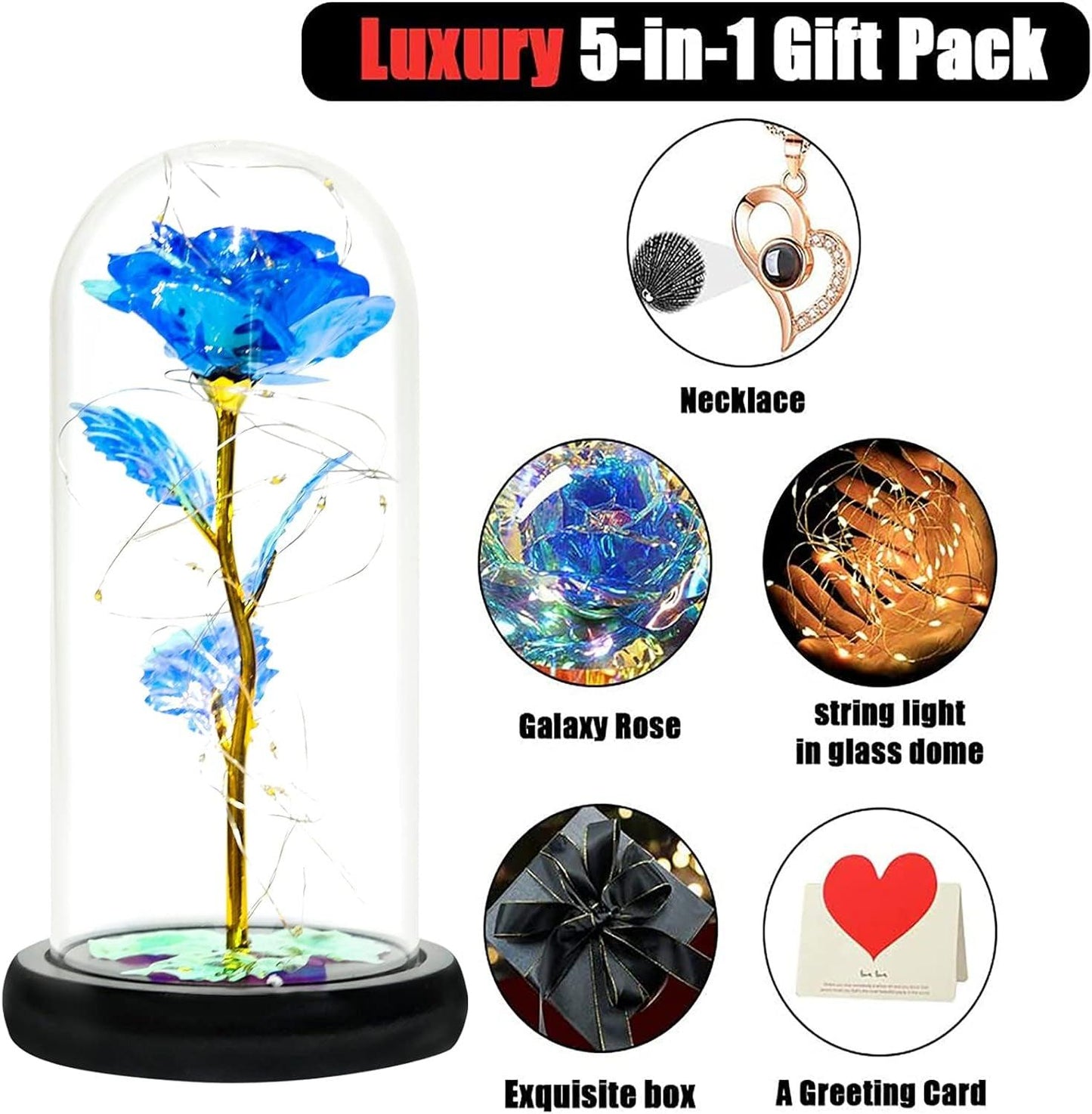 Get trendy with Galaxy Forever Teal Rose Mothers Day Gift - Necklace available at Hot Trends Online. Shop Now!