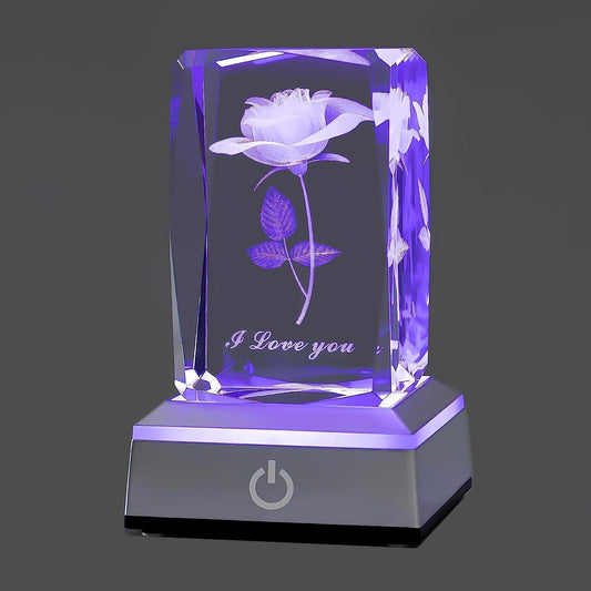 3D Rose Crystal Multicolor Night light | Hot Trends Online - Premium Night Light - Just $44.99! Shop now at Hot Trends Online