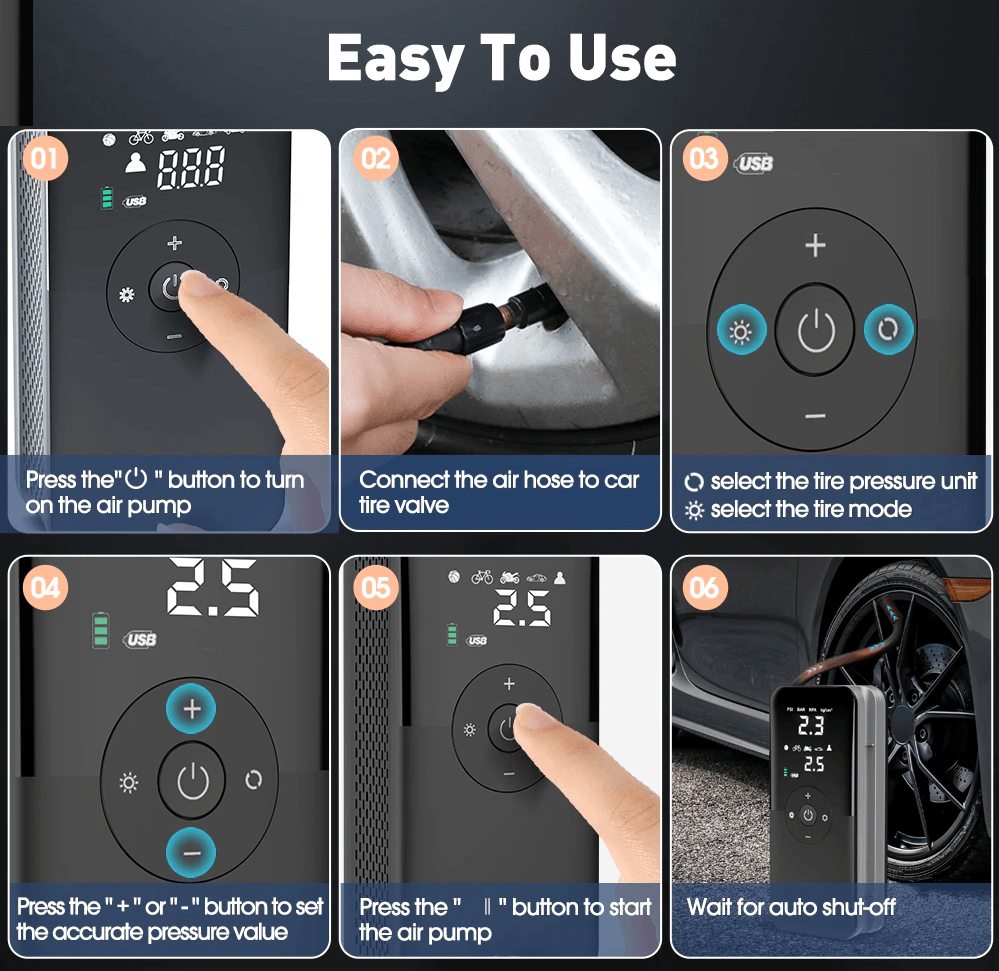 Get trendy with Portable Electric Tire Inflator - Tire Inflator available at Hot Trends Online. Shop Now!