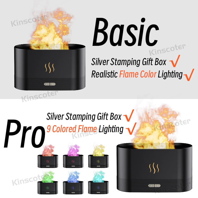 Get trendy with Ultrasonic Cool Mist Aroma Diffuser with LED Flame Lamp - Decor available at Hot Trends Online. Shop Now!