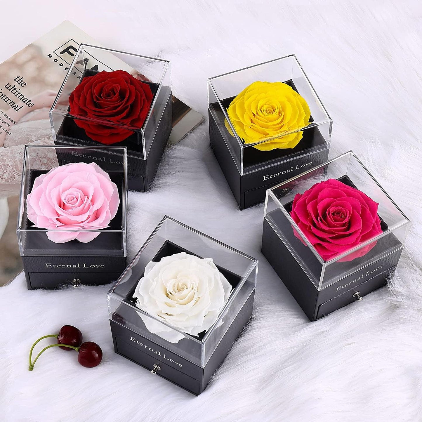 Get trendy with Preserved Real Flower Rose with Silver-Tone Heart Necklace - Gift available at Hot Trends Online. Shop Now!